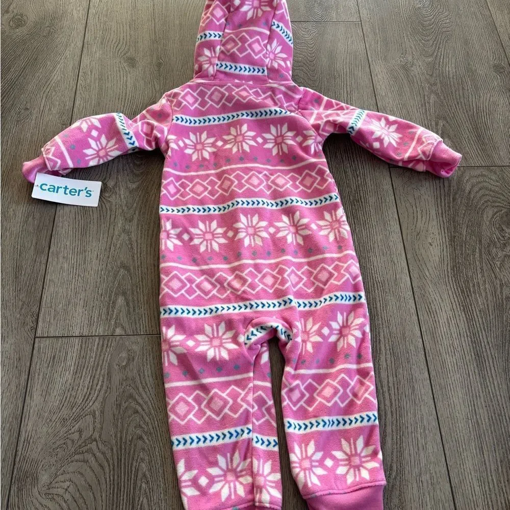 Carters Pink Patterned Baby Onesie